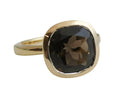 Smoky Quartz Cushion Cut Ring - Gold Plated Sterling Silver (8)