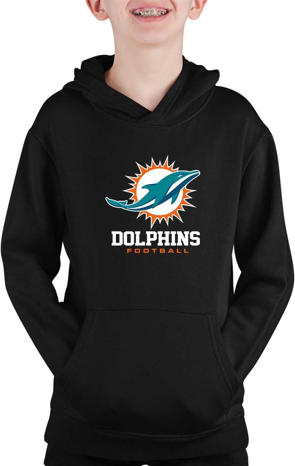 Youth NFL Miami Dolphins Big Logo Fleece Hooded Sweatshirt