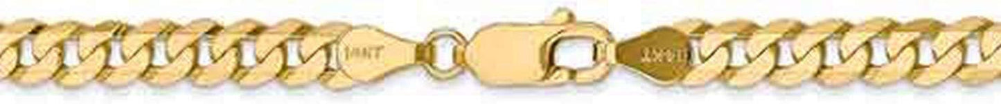 14k Yellow Gold Flat Beveled Curb Chain Necklace Bracelet Anklet