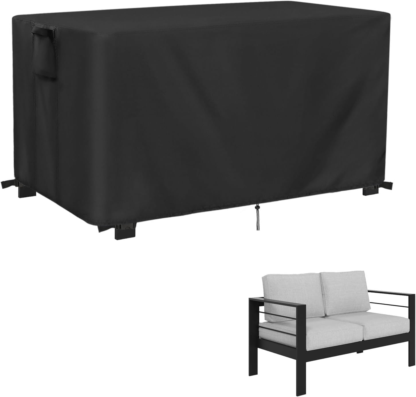 Kingling Couch Cover for 2-Seat Aluminum Patio Sofa - Heavy Duty