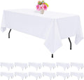 12 Pack White Tablecloths 60 x 126 in for 8 ft Rectangle Tables