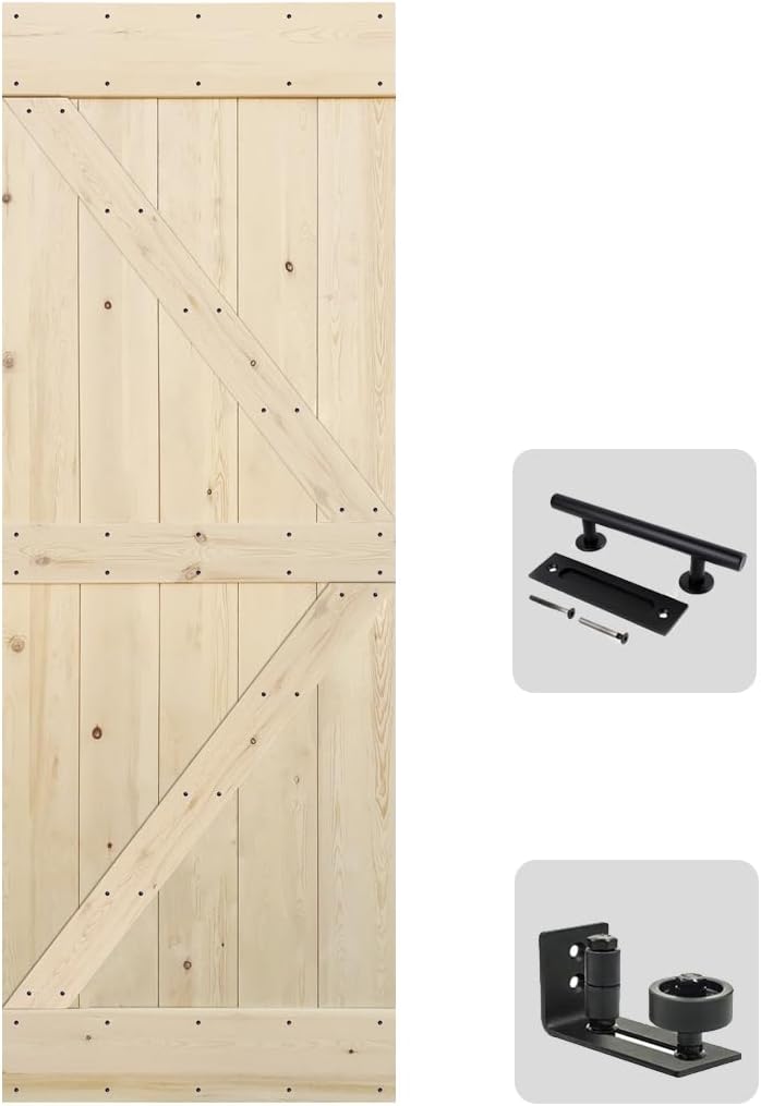 Unfinished Barn Door 30 in. x 84 in. for Rustic Spaces