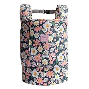 Bebamour Doll Carrier for Reborn Baby Dolls - Green Flower Design
