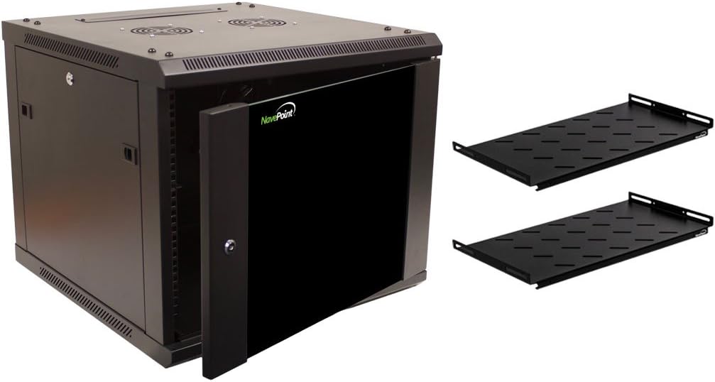 NavePoint 9U Wall Mount Network Server Cabinet Rack Enclosure