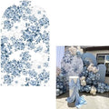 Blue Floral Arch Backdrop Cover for Baby Shower and Events
