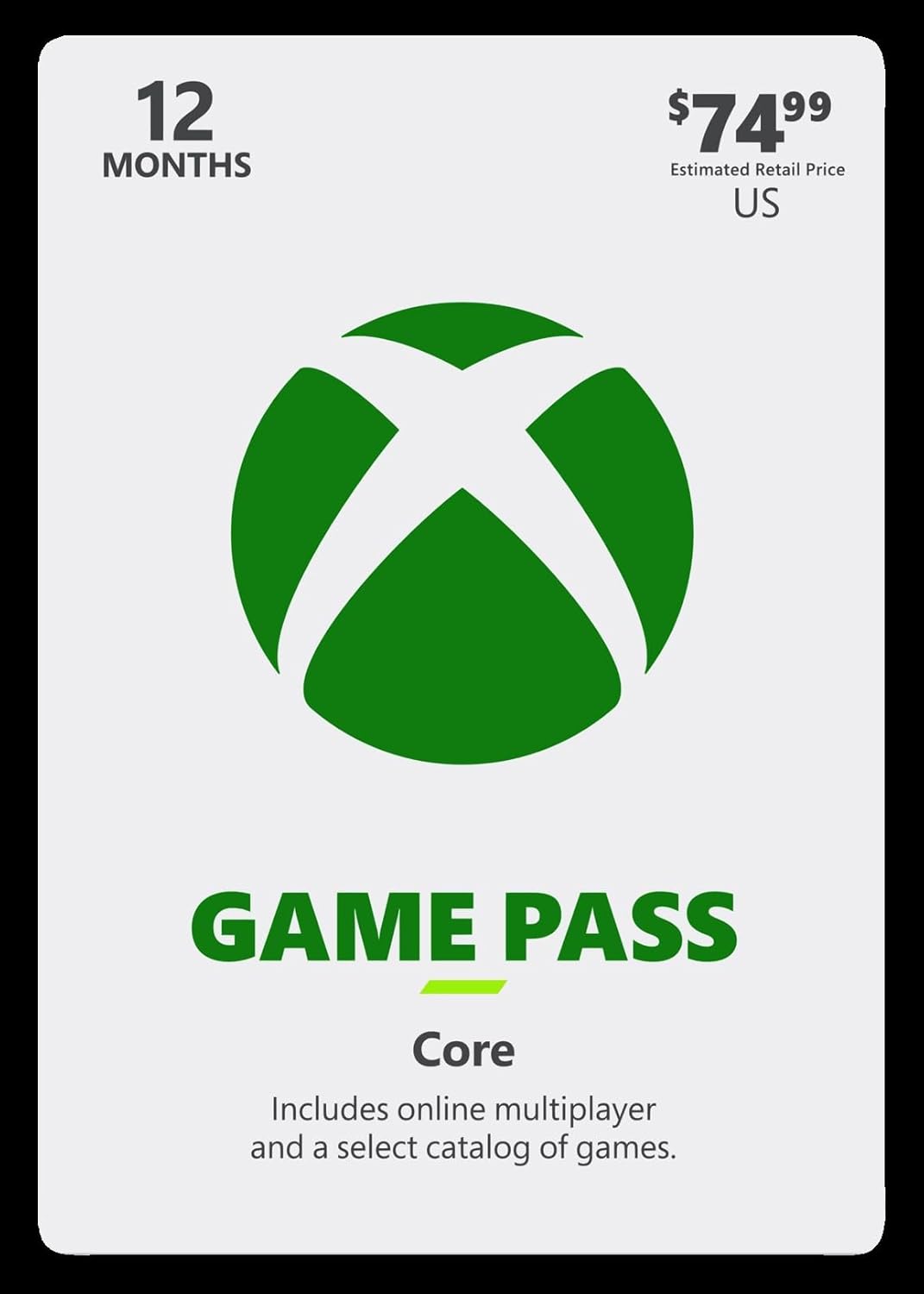 Xbox Game Pass Core 12M Gift Card for Ultimate Gaming Experience