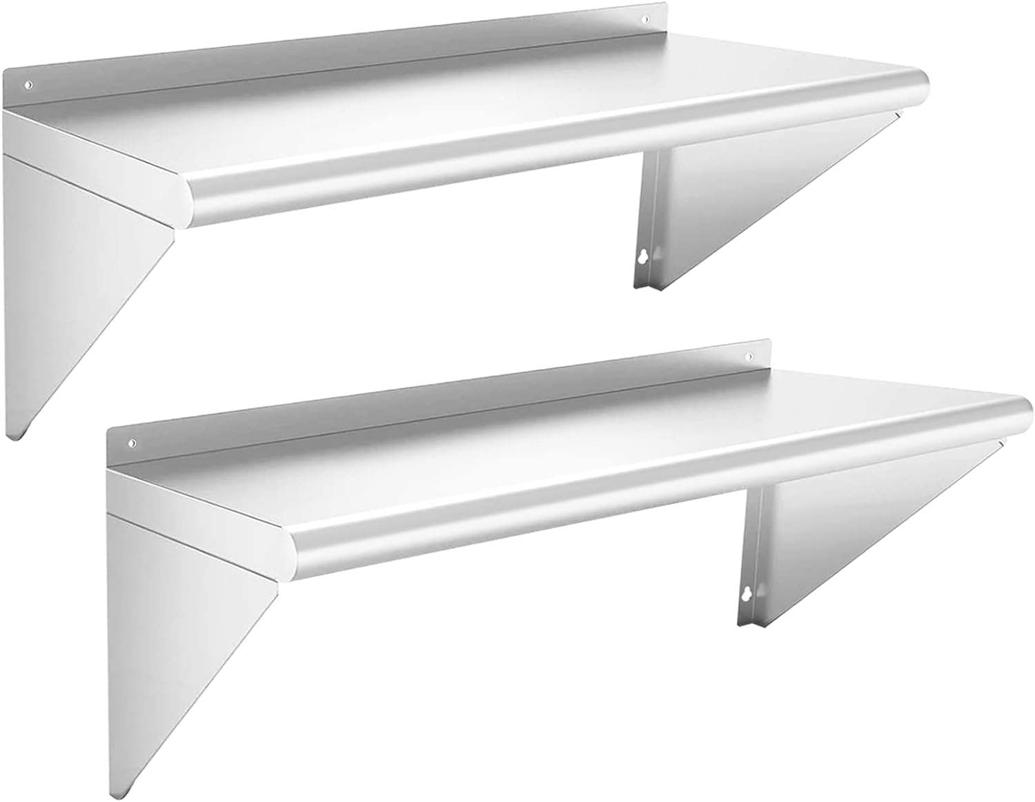 Stainless Steel Shelf 12in x 36in - Heavy Duty Wall Mounted
