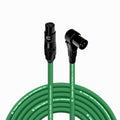 Balanced XLR Cable Female to Right Angle XLR Male - 50 ft Green