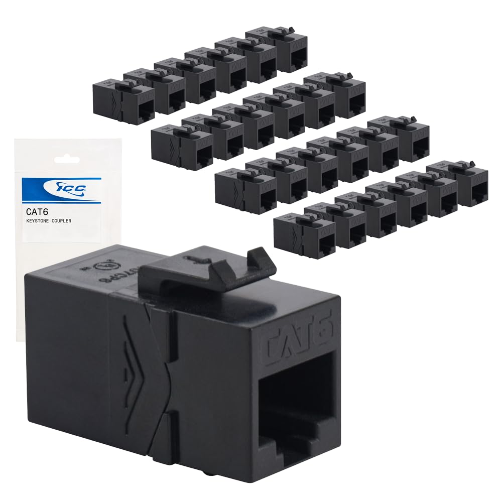ICC CAT6 RJ45 Inline Keystone Couplers for Ethernet Connections