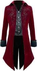 Crubelon Mens Steampunk Tailcoat Jacket Velvet Victorian Frock Coat