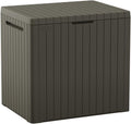 30 Gallon Resin Outdoor Storage Box in Mossy Brown - Compact Patio