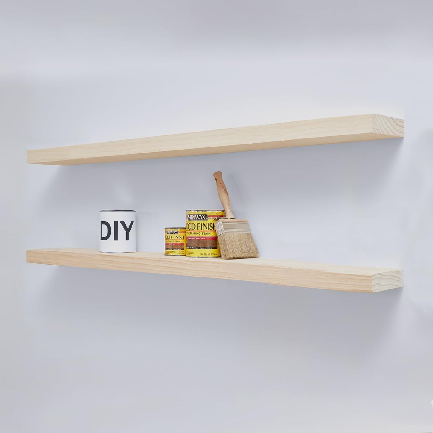 Homeforia Wood 48 inch Floating Shelf Set of 2 for Your Walls