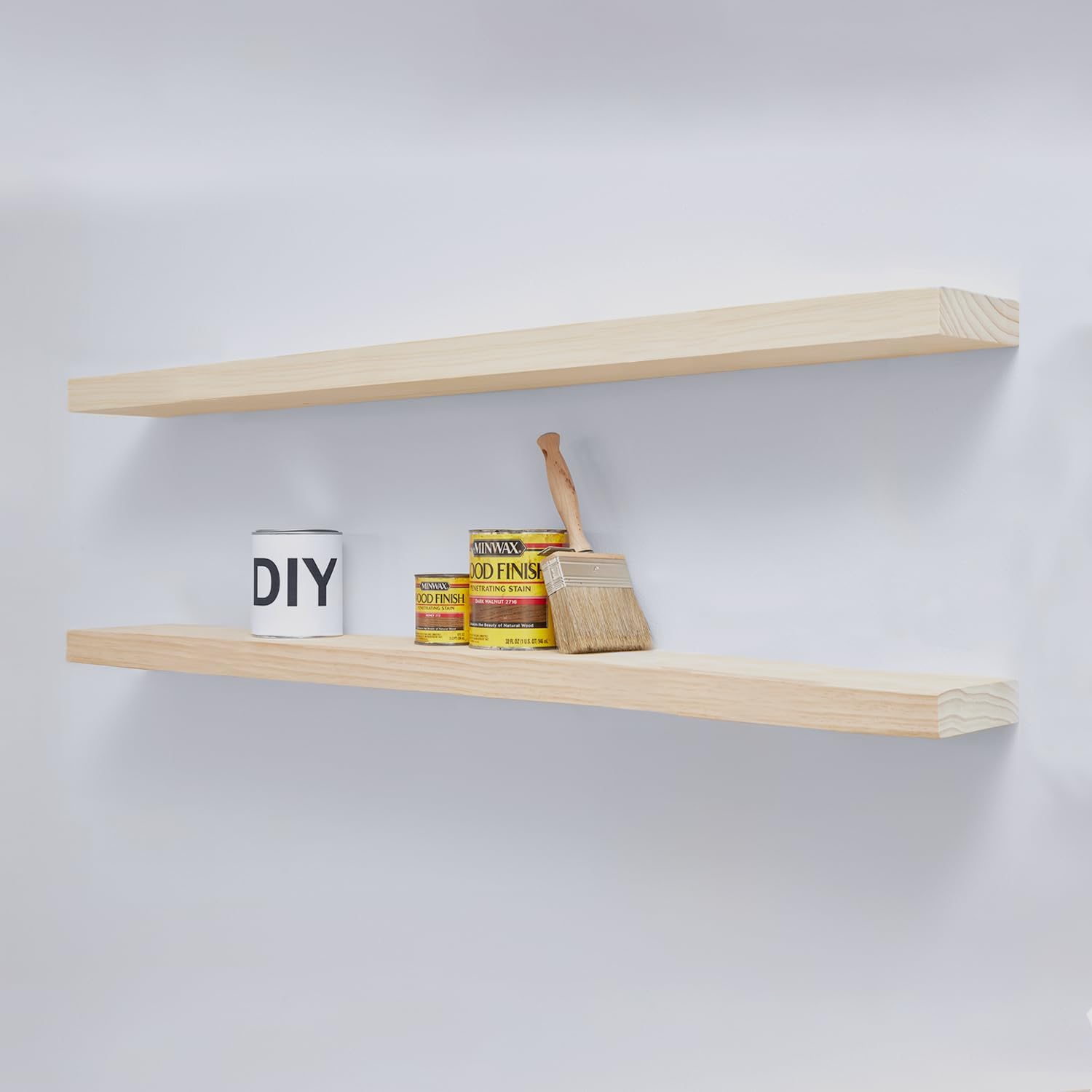 Homeforia Wood 48 inch Floating Shelf Set of 2 for Your Walls