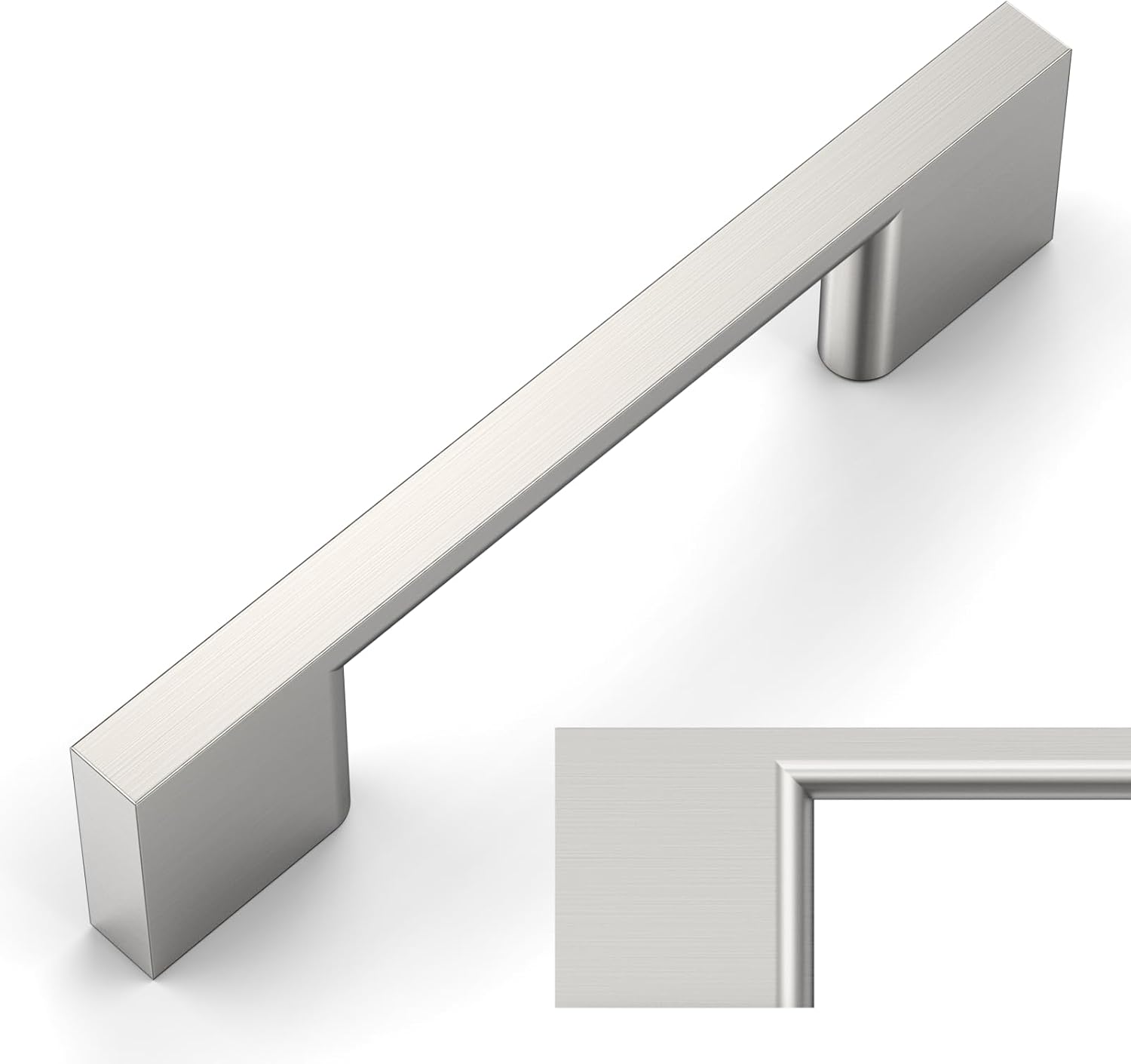 Amerdeco 10 Pack Brushed Satin Nickel Cabinet Pulls for Kitchen
