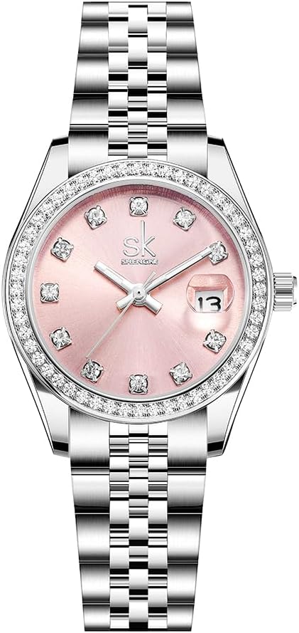 Elegant Crystal Accent Women's Calendar Watch