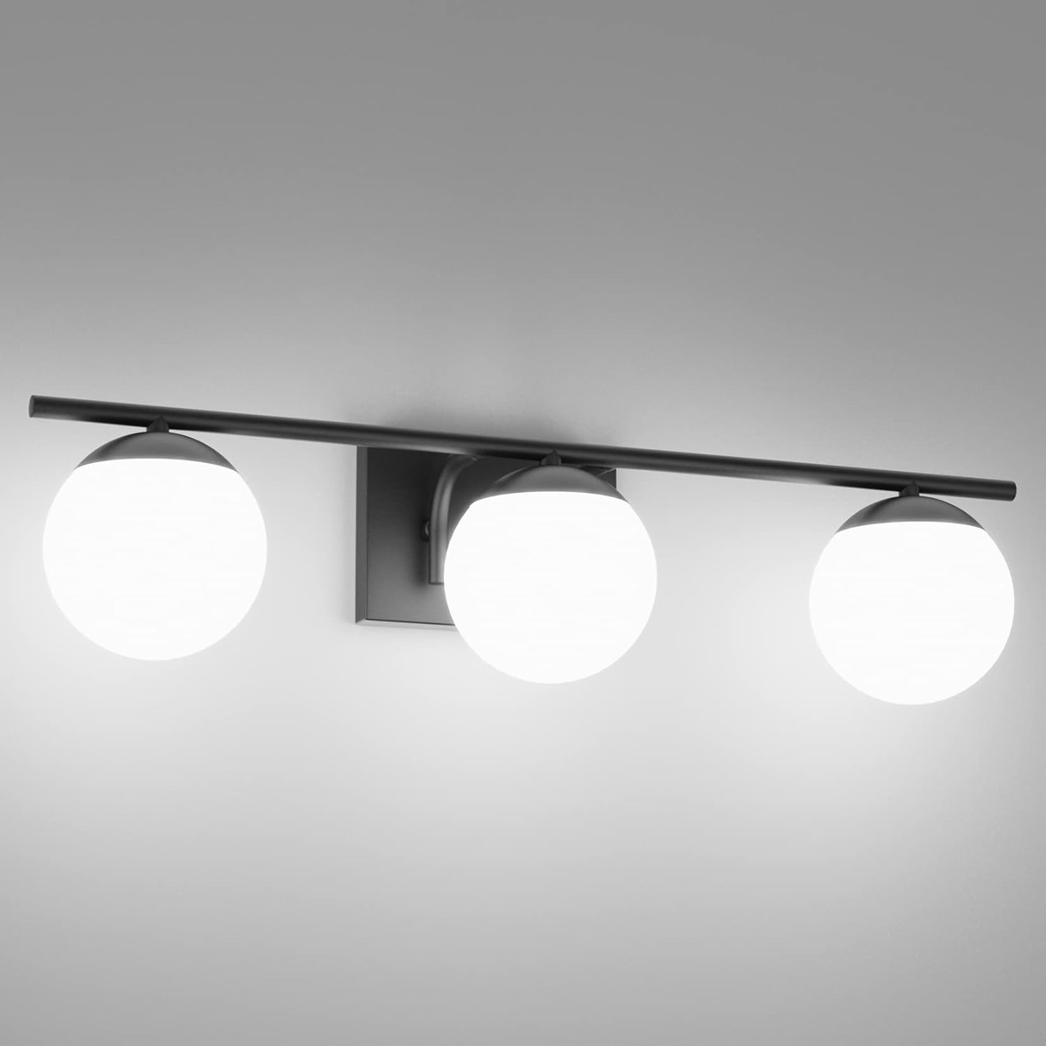 Ralbay Matte Black Bathroom Lights - Stylish 3-Light Vanity Fixture