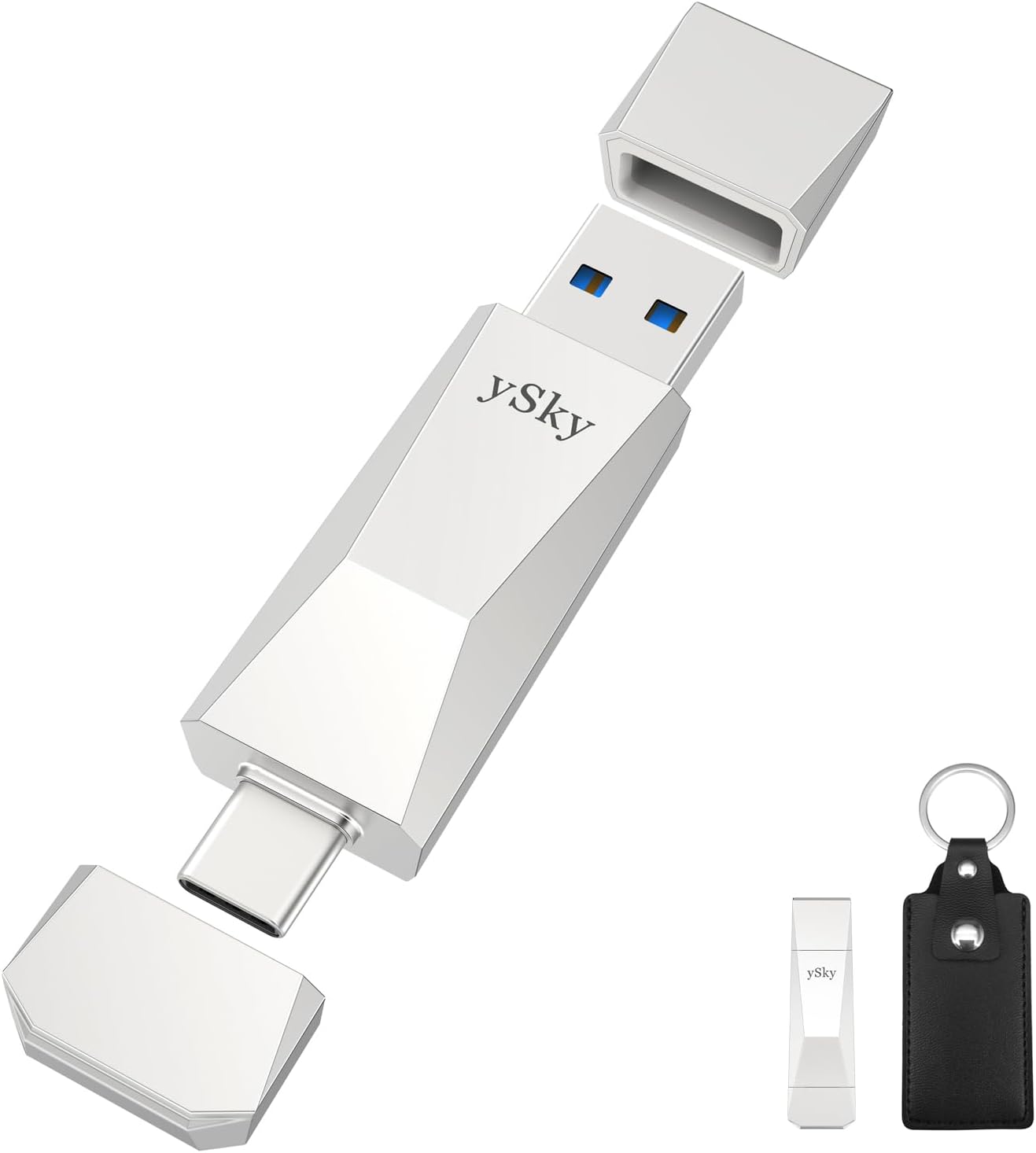 Ultra-Fast 512GB USB 3.2 SSD Flash Drive with Stylish Keychain Case by ySky
