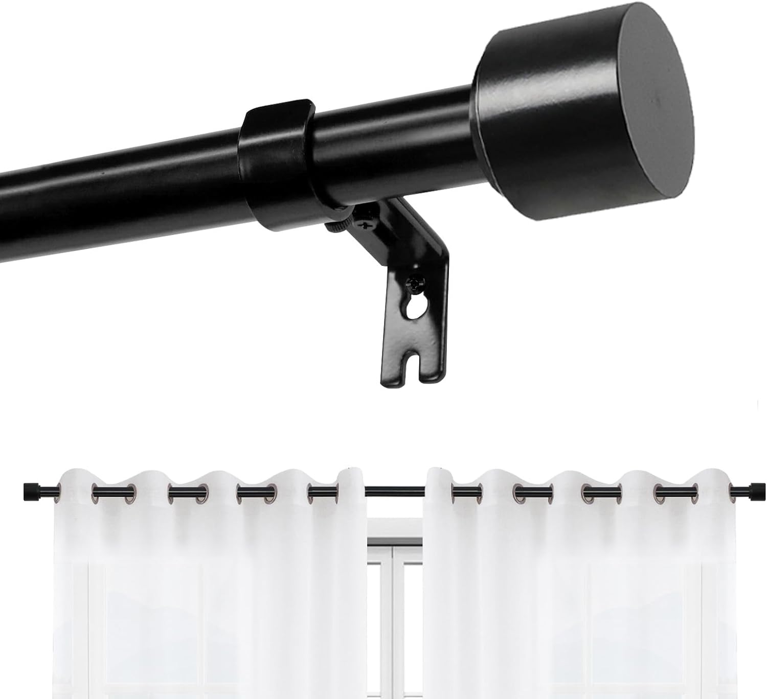 Blackout Elegance: Adjustable Curtain Rods by Joydeco