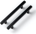 Matte Black Drawer Handles 3-3/4 in Hole Centers - Solid Zinc Bar