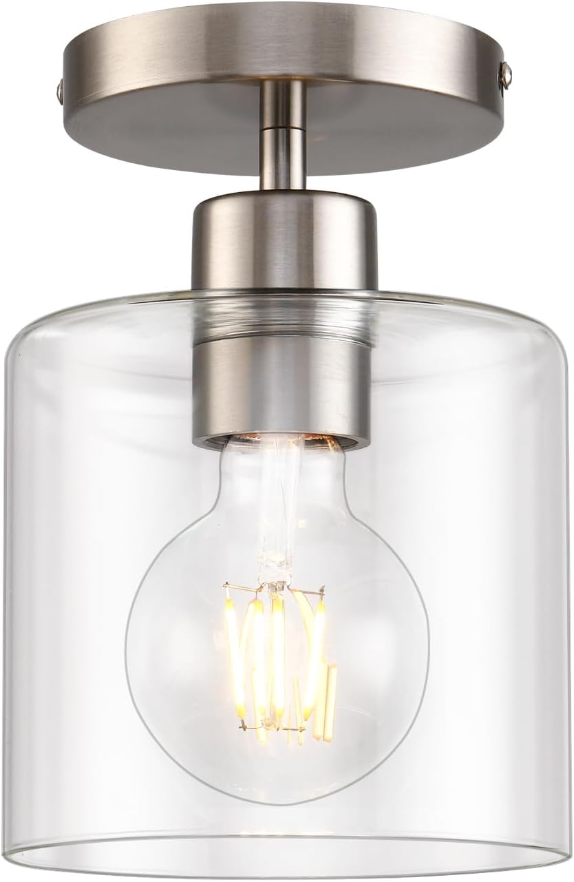 Brushed Nickel Semi Flush Mount Ceiling Light for Modern Spaces