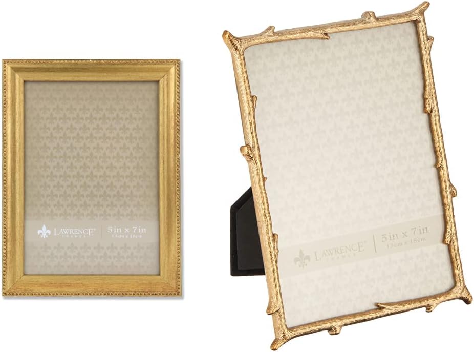 Classic Bead and Branch Design 5x7 Picture Frames Set of 2