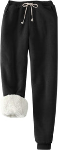Women's Sherpa Lined Fleece Joggers - Cozy Winter Sweatpants