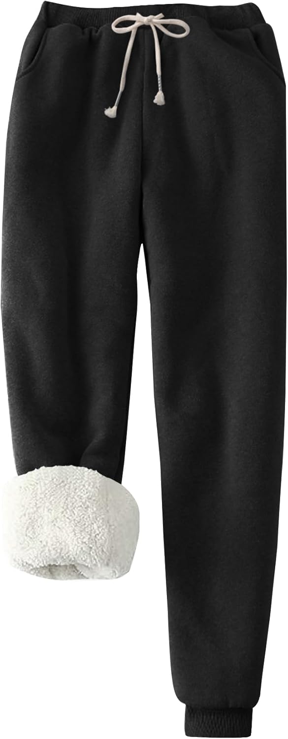 Flygo Women's Winter Warm Fleece Joggers Pants for Comfort