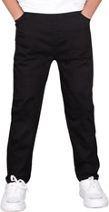 Boys Stretch Pull On Chino Pants for School - Classic Straight Fit