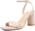 Athlefit Women's Strappy Chunky Block Heels - Stable 3.6in Fashion
