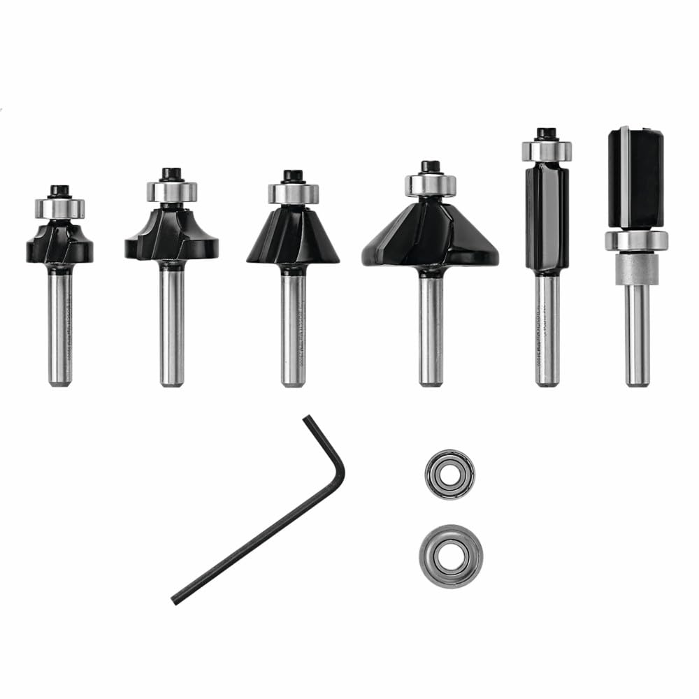 Bosch RBS006TES 6 pc Carbide-Tipped Trim and Edging Router Bit Set