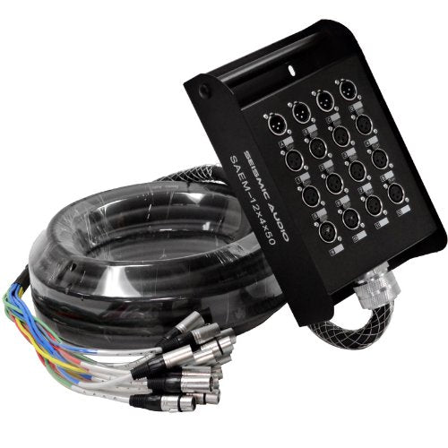 12 Channel XLR Snake Cable 50ft Long - Heavy Duty Performance