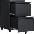 2 Drawer File Cabinet Under Desk - Mobile Locking Metal Cabinet