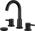 Qomolangma Black Bathroom Faucet 3 Hole 8in Widespread - 360 Swivel