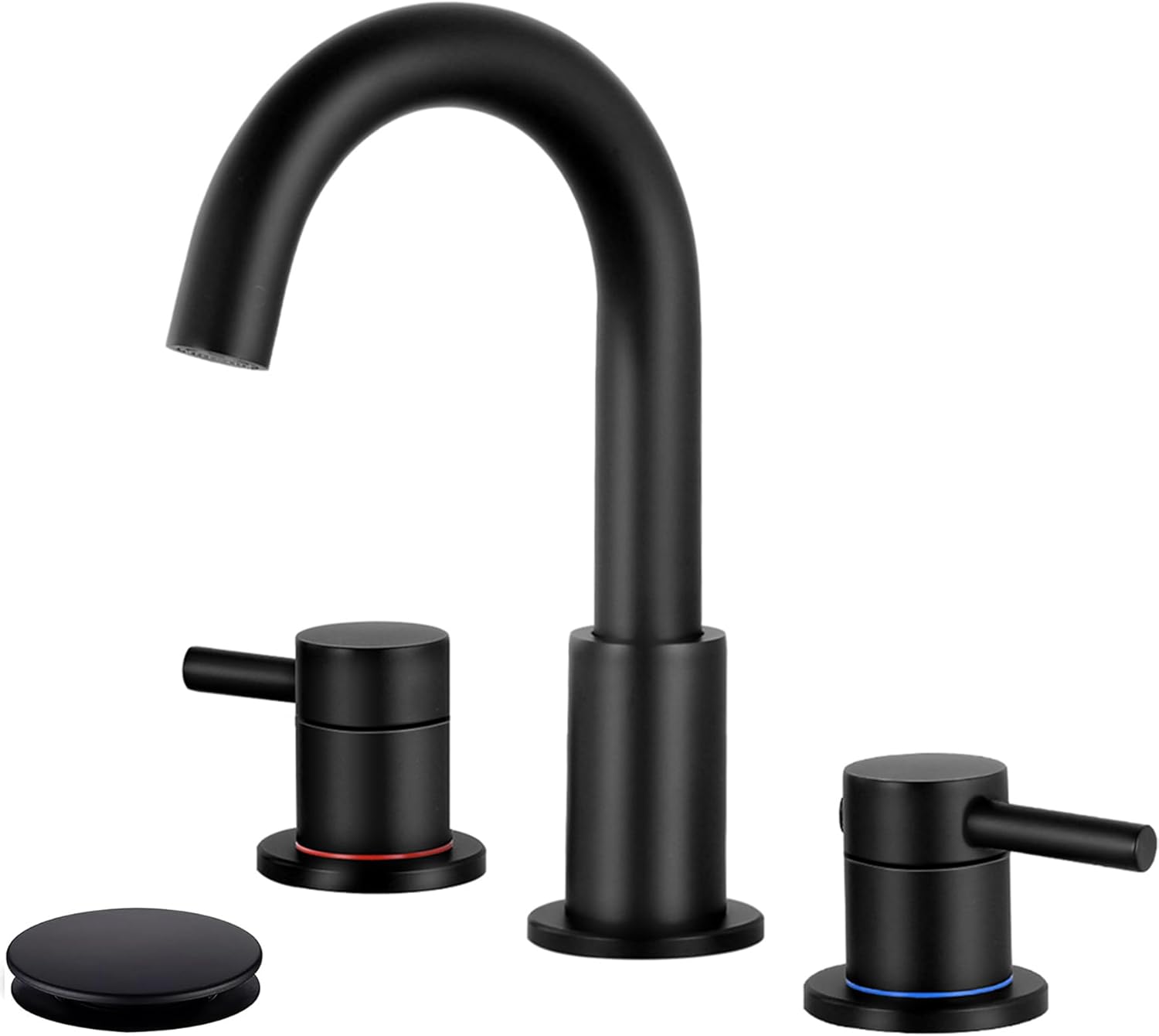 Qomolangma Black Bathroom Faucet with 360 Swivel Spout Design