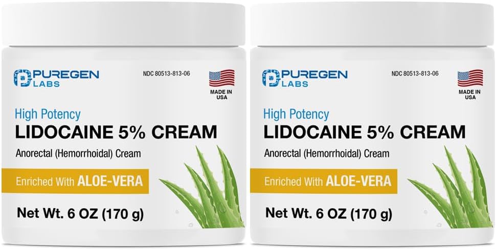 Maximum Strength 5% Lidocaine Cream for Hemorrhoids Relief