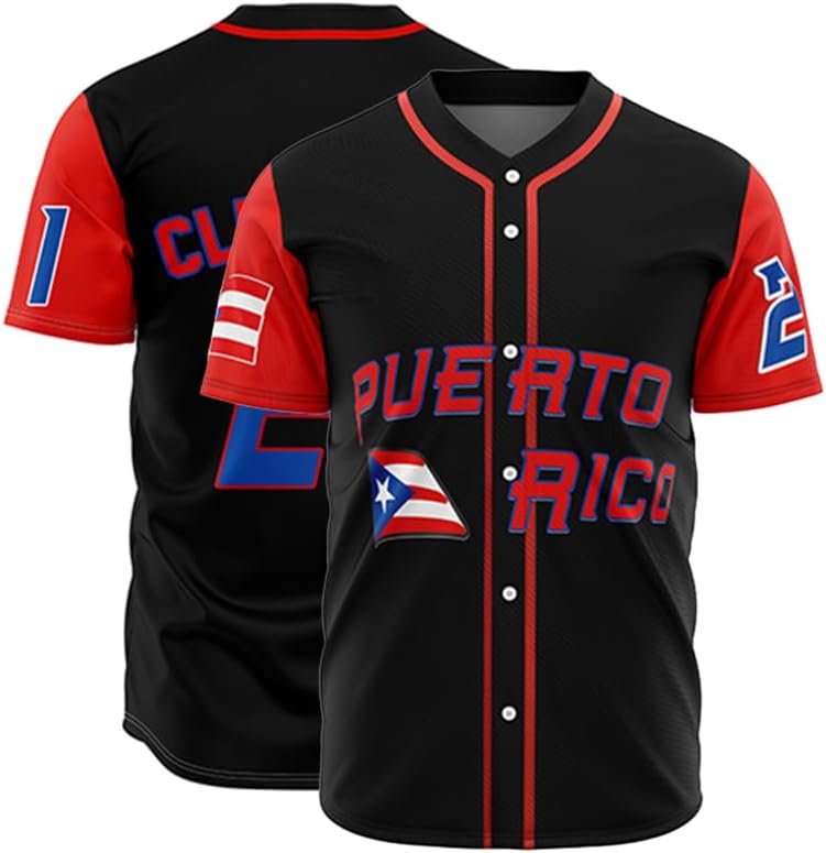 Puerto Rico Jersey for Men Classic Baseball Stitched Shirt