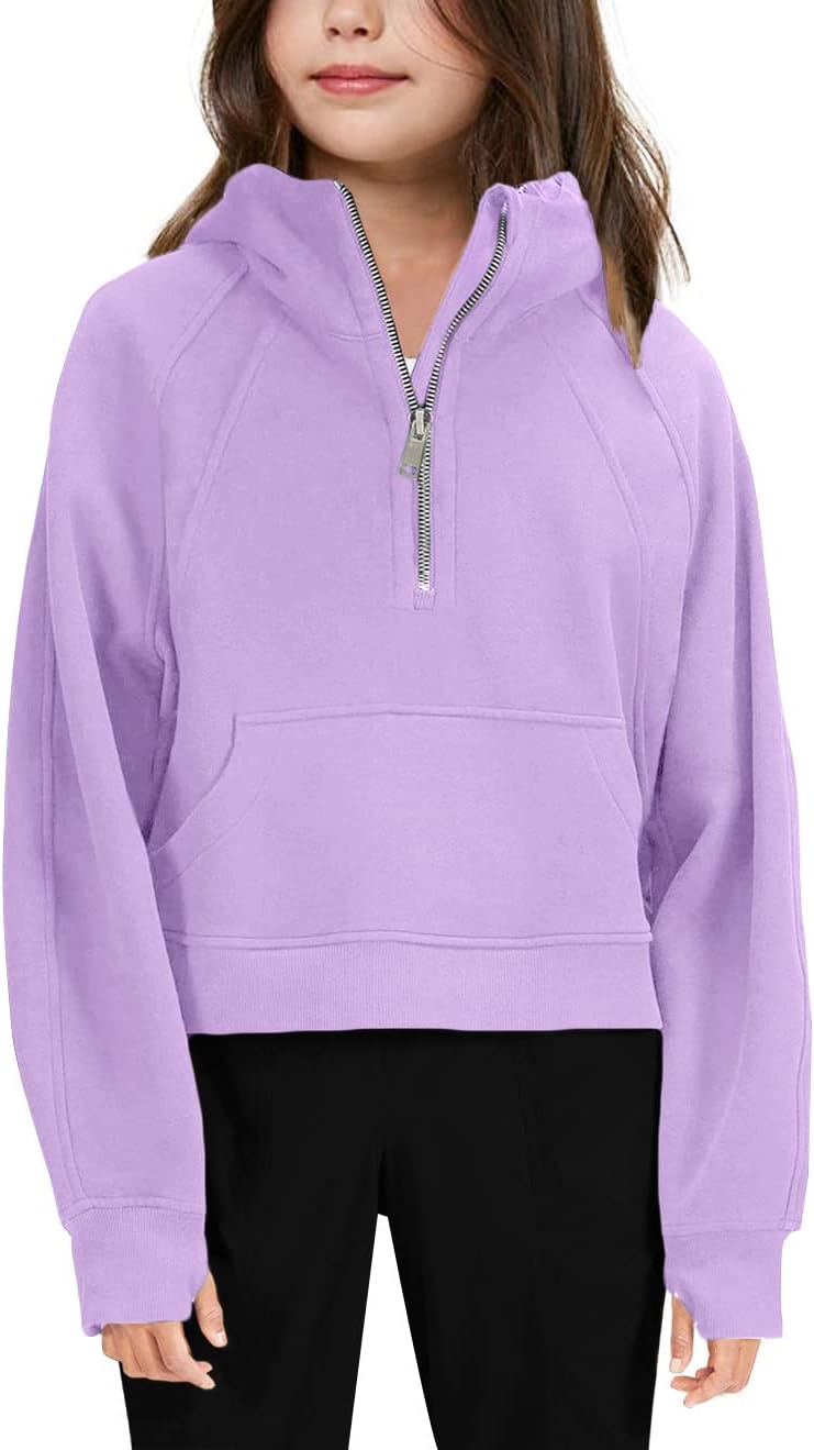 Stay Cozy in Style: Girls' Cropped Hoodie by Batermoon