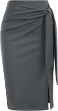Kate Kasin Women's High Waist Bow Tie Pencil Skirt - Stretch Knee