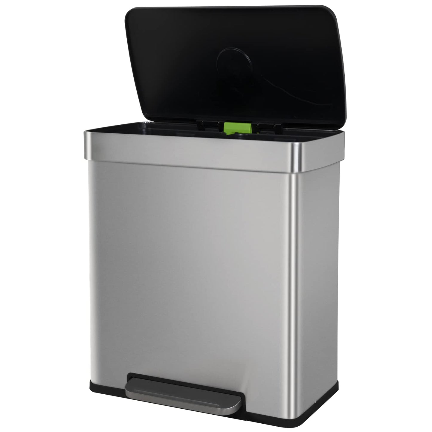 Dual Compartment Recycling Trash Can with Soft-Close Lid
