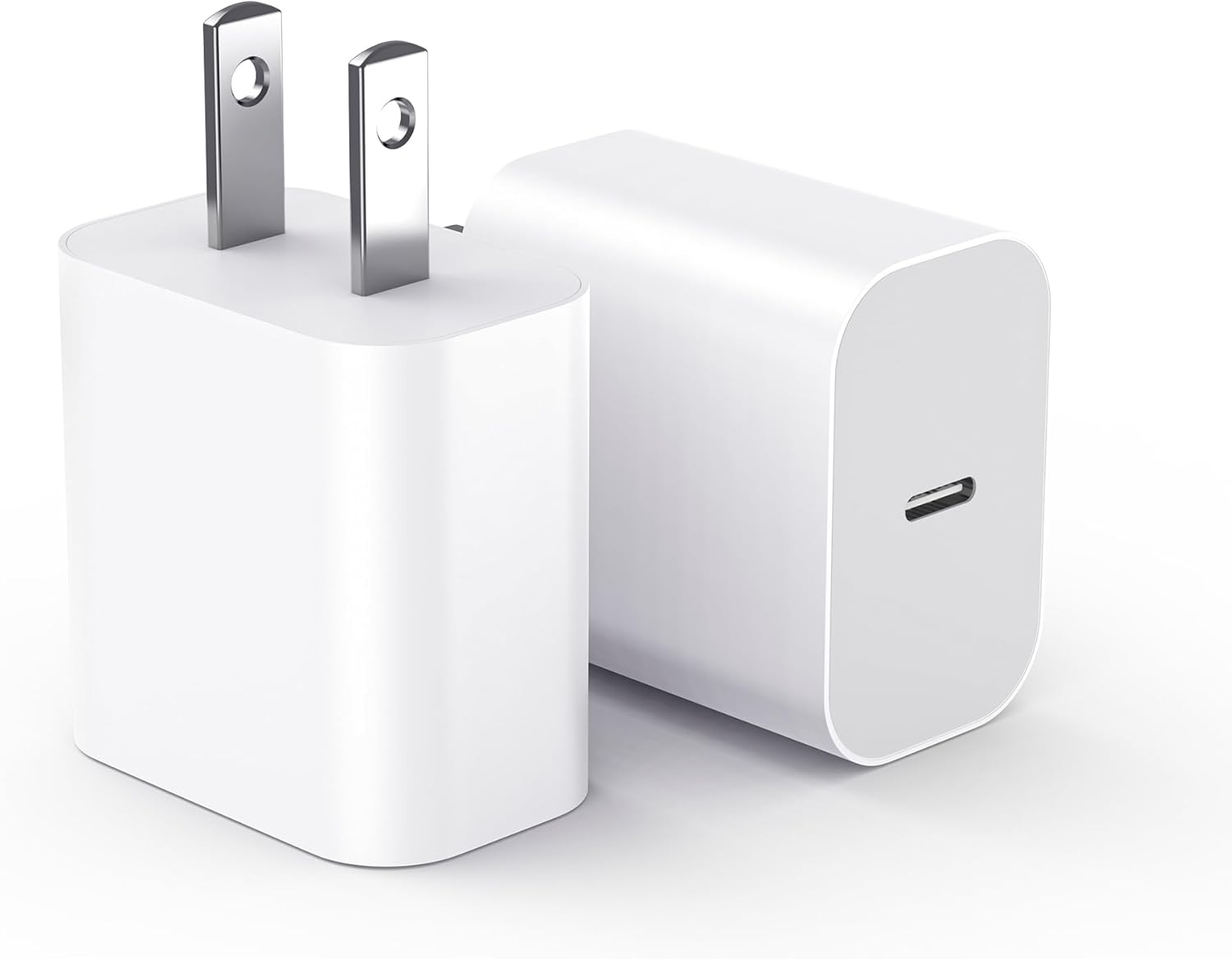 Fast Charge 2Pack USBC Wall Cube for iPhone, MFI Certified