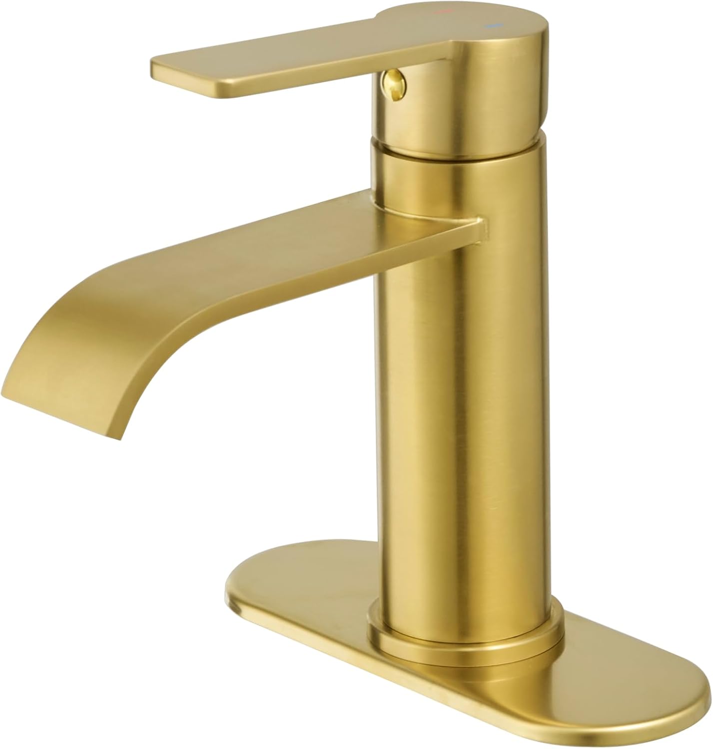 VOTON Waterfall Bathroom Faucet with Brushed Gold Finish