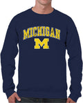 Campus Colors Michigan Wolverines Arch & Logo Gameday Crewneck