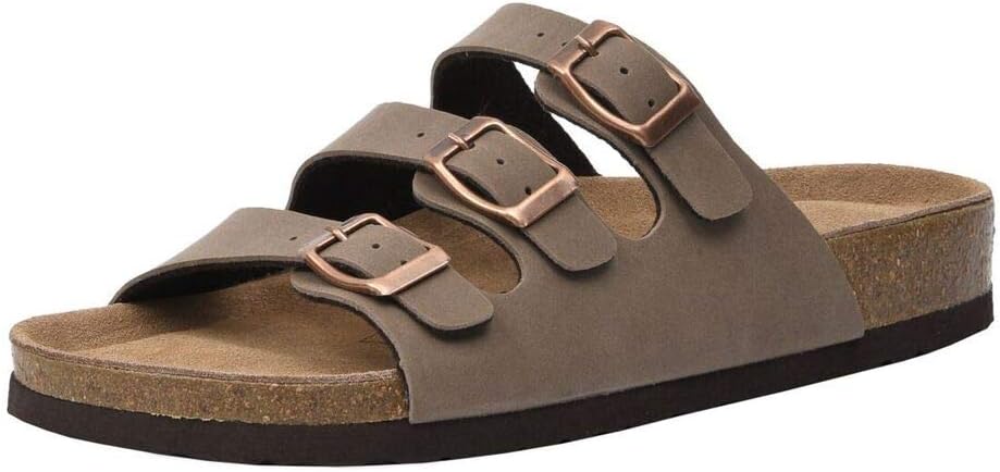 CUSHIONAIRE Women's Lela Cork Footbed Sandal for Ultimate Comfort