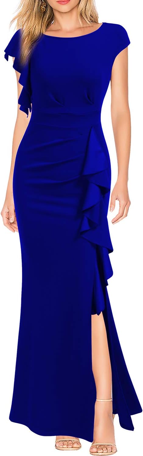 WOOSEA Women's Split Bodycon Mermaid Evening Cocktail Dress