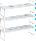 Adjustable 15.5 to 25.5 in Stackable Kitchen Cabinet Shelf Organizers