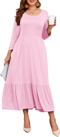 LARACE 3/4 Sleeve Plus Size Maxi Dress - Comfortable Everyday Style
