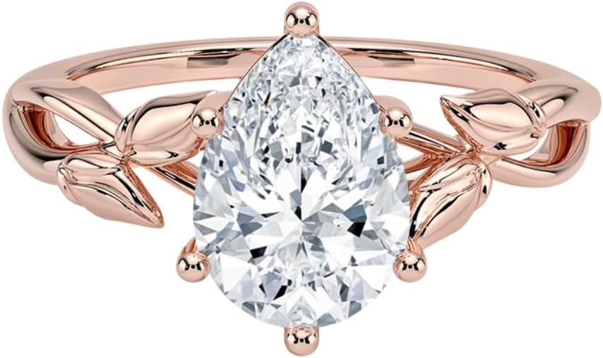 1-3 CT Moissanite Engagement Ring by HK JEWEL - Elegant Gift