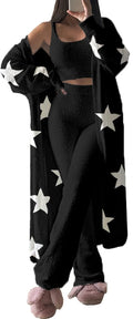 Fixmatti Women's Fuzzy 3 Piece Sweatsuit - Cozy Lounge Set Stylish