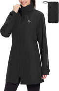 Women's Long Waterproof Rain Coat - Packable Cycling Trench