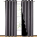 NICETOWN Grey Blackout Curtain Set 52x84 - Energy Smart Noise Blocker